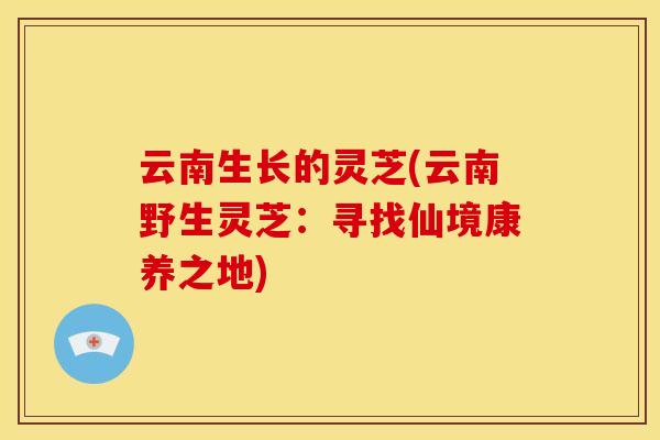 云南生长的灵芝(云南野生灵芝:寻找仙境康养之地)