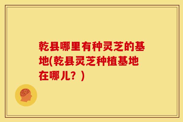 乾县哪里有种灵芝的基地(乾县灵芝种植基地在哪儿？)