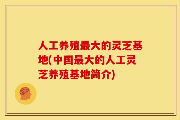 人工养殖最大的灵芝基地(中国最大的人工灵芝养殖基地简介)