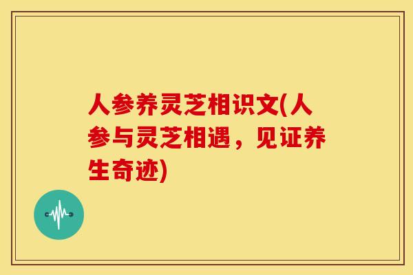 人参养灵芝相识文(人参与灵芝相遇,见证养生奇迹)