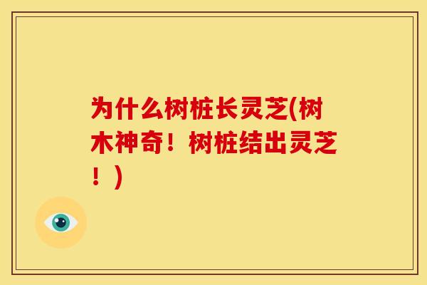为什么树桩长灵芝(树木神奇!树桩结出灵芝!)