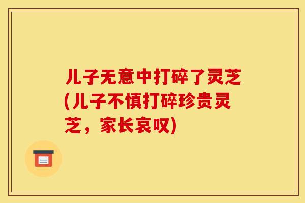 儿子无意中打碎了灵芝(儿子不慎打碎珍贵灵芝,家长哀叹)