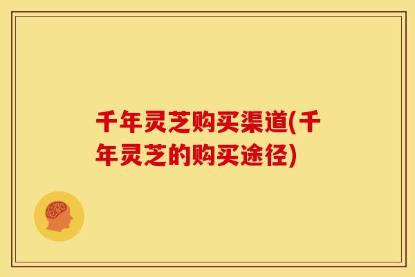 千年灵芝购买渠道(千年灵芝的购买途径)