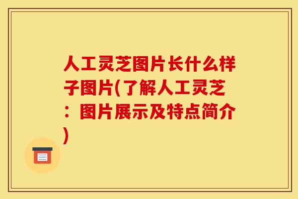 人工灵芝图片长什么样子图片(了解人工灵芝:图片展示及特点简介)