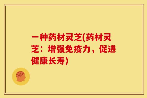 一种药材灵芝(药材灵芝:增强免疫力,促进健康长寿)