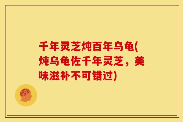 千年灵芝炖百年乌龟(炖乌龟佐千年灵芝,美味滋补不可错过)