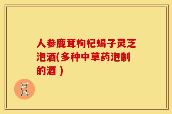 人参鹿茸枸杞蝎子灵芝泡酒(多种中草药泡制的酒 )