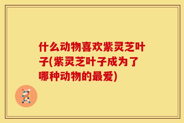 什么动物喜欢紫灵芝叶子(紫灵芝叶子成为了哪种动物的最爱)