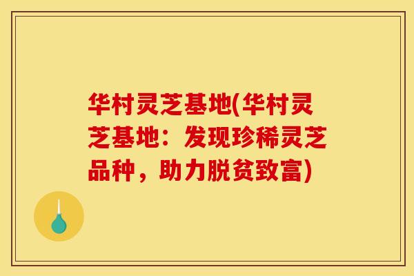 华村灵芝基地(华村灵芝基地:发现珍稀灵芝品种,助力脱贫致富)