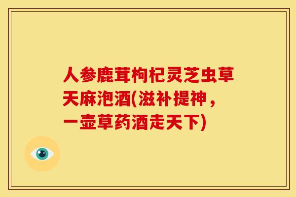 人参鹿茸枸杞灵芝虫草天麻泡酒(滋补提神，一壶草药酒走天下)