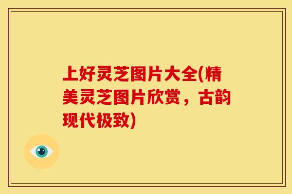 上好灵芝图片大全(精美灵芝图片欣赏,古韵现代极致)