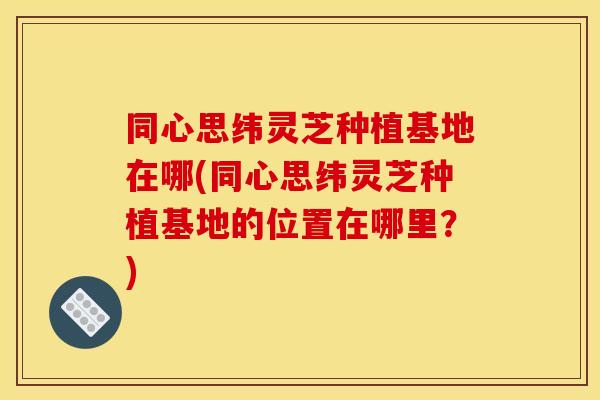 同心思纬灵芝种植基地在哪(同心思纬灵芝种植基地的位置在哪里?)