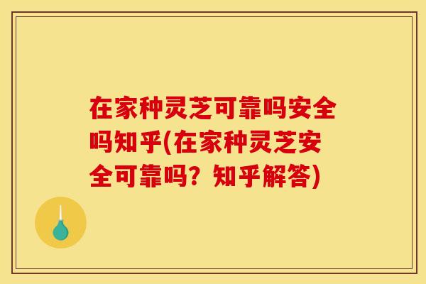在家种灵芝可靠吗安全吗知乎(在家种灵芝安全可靠吗?知乎解答)