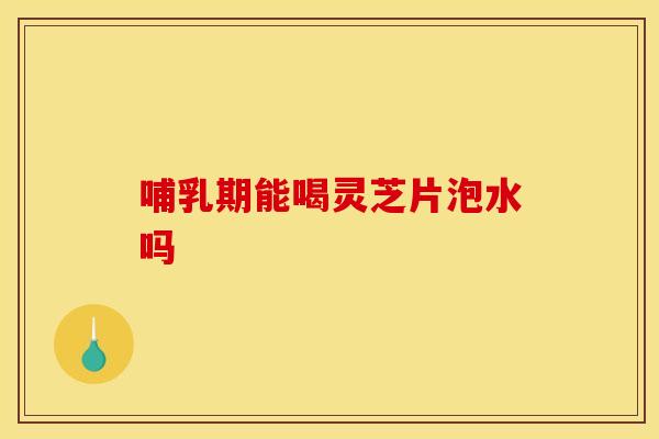 哺乳期能喝灵芝片泡水吗