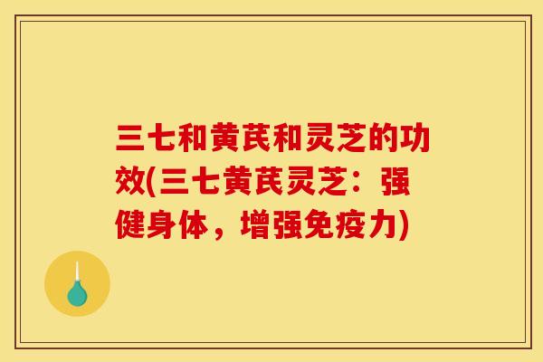 三七和黄芪和灵芝的功效(三七黄芪灵芝:强健身体,增强免疫力)