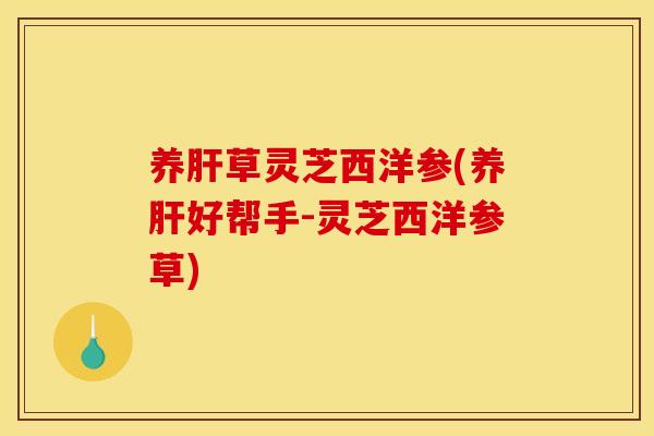 养肝草灵芝西洋参(养肝好帮手-灵芝西洋参草)