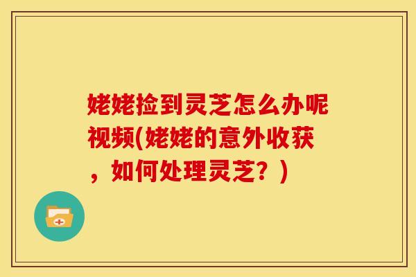 姥姥捡到灵芝怎么办呢视频(姥姥的意外收获,如何处理灵芝?)