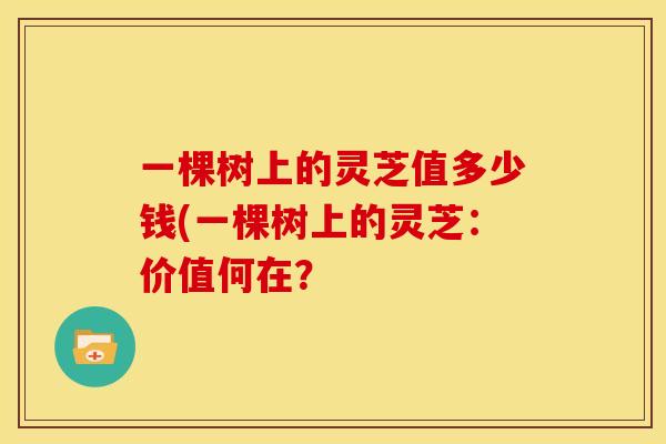 一棵树上的灵芝值多少钱(一棵树上的灵芝:价值何在?