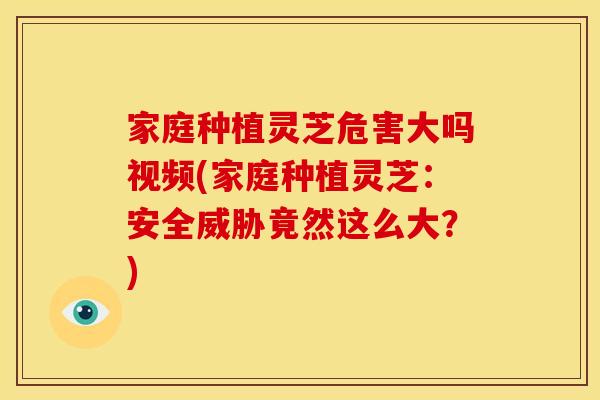 家庭种植灵芝危害大吗视频(家庭种植灵芝:安全威胁竟然这么大?)