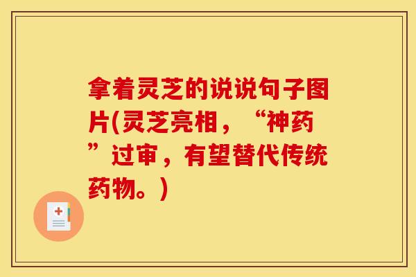 拿着灵芝的说说句子图片(灵芝亮相，“神药”过审，有望替代传统药物。)