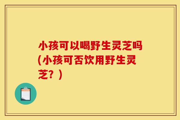 小孩可以喝野生灵芝吗(小孩可否饮用野生灵芝？)