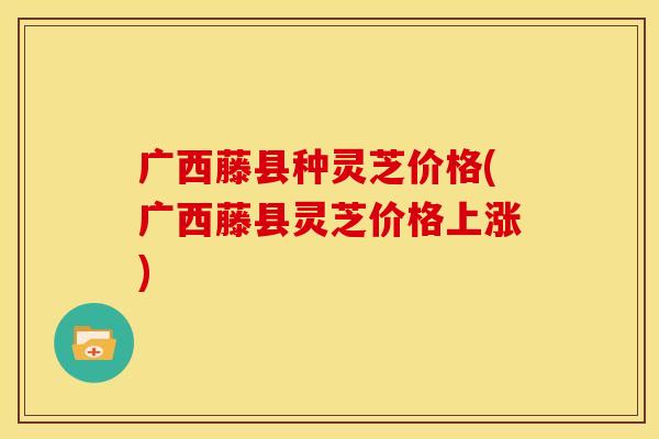 广西藤县种灵芝价格(广西藤县灵芝价格上涨)