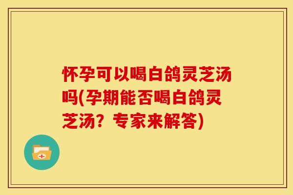 怀孕可以喝白鸽灵芝汤吗(孕期能否喝白鸽灵芝汤?专家来解答)