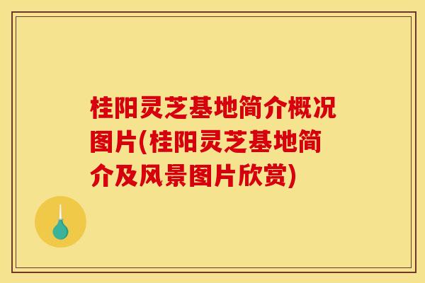 桂阳灵芝基地简介概况图片(桂阳灵芝基地简介及风景图片欣赏)