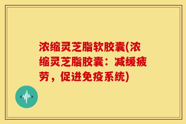 浓缩灵芝脂软胶囊(浓缩灵芝脂胶囊：减缓疲劳，促进免疫系统)