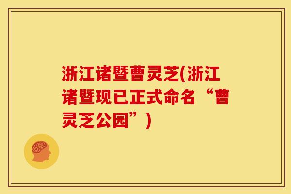 浙江诸暨曹灵芝(浙江诸暨现已正式命名“曹灵芝公园”)