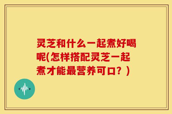 灵芝和什么一起煮好喝呢(怎样搭配灵芝一起煮才能最营养可口？)