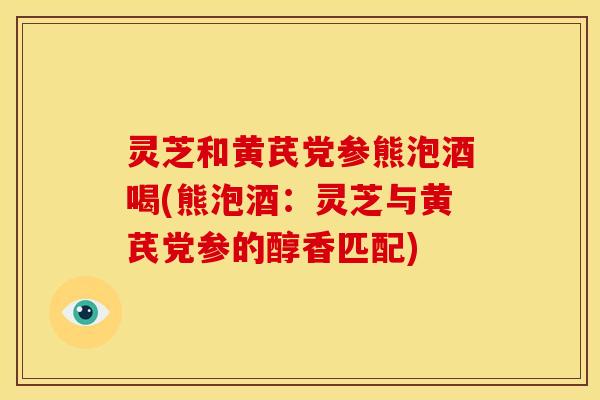 灵芝和黄芪党参熊泡酒喝(熊泡酒:灵芝与黄芪党参的醇香匹配)