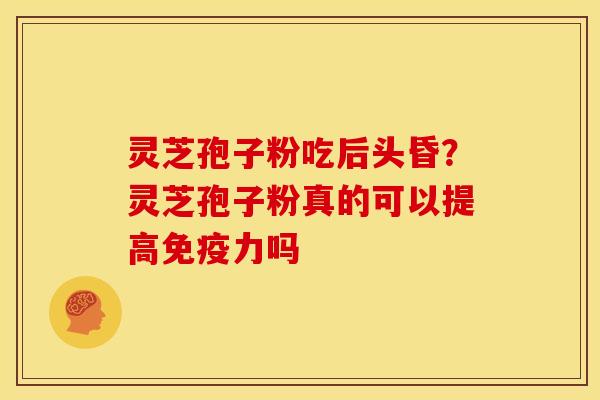 灵芝孢子粉吃后头昏?灵芝孢子粉真的可以提高免疫力吗