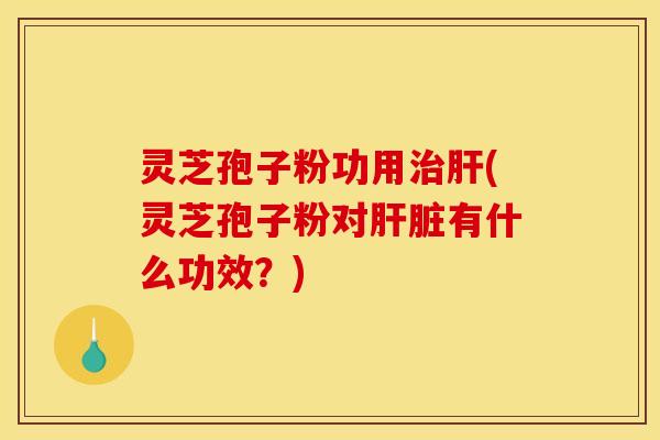 灵芝孢子粉功用治肝(灵芝孢子粉对肝脏有什么功效?)