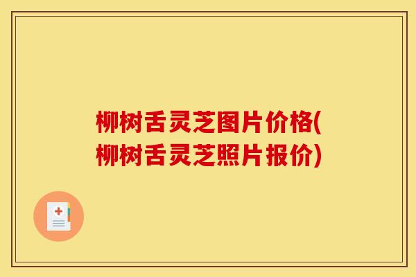 柳树舌灵芝图片价格(柳树舌灵芝照片报价)