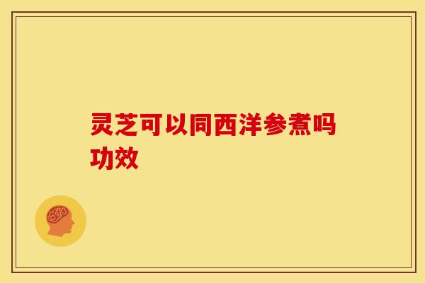 灵芝可以同西洋参煮吗功效