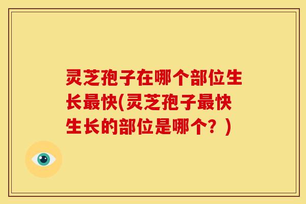 灵芝孢子在哪个部位生长最快(灵芝孢子最快生长的部位是哪个？)