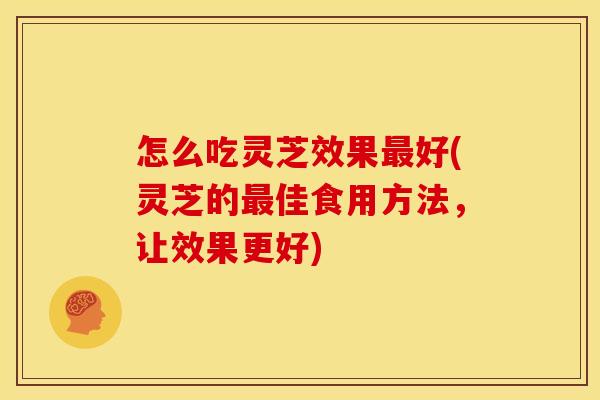 怎么吃灵芝效果最好(灵芝的最佳食用方法,让效果更好)