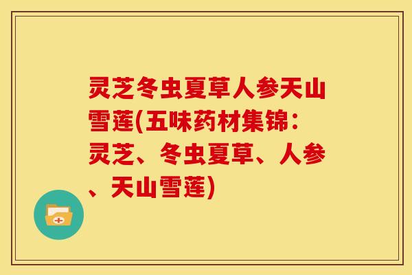 灵芝冬虫夏草人参天山雪莲(五味药材集锦：灵芝、冬虫夏草、人参、天山雪莲)
