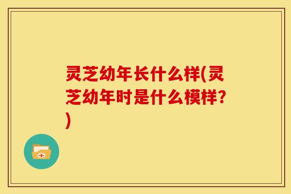 灵芝幼年长什么样(灵芝幼年时是什么模样?)