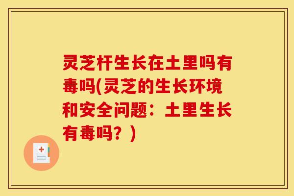 灵芝杆生长在土里吗有毒吗(灵芝的生长环境和安全问题：土里生长有毒吗？)