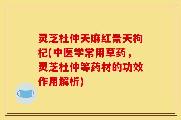 灵芝杜仲天麻红景天枸杞(中医学常用草药，灵芝杜仲等药材的功效作用解析)