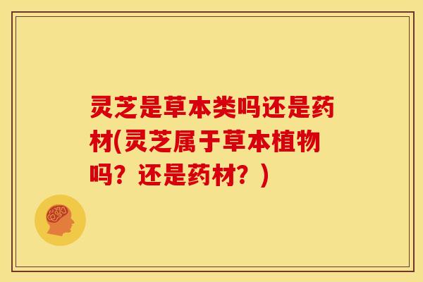 灵芝是草本类吗还是药材(灵芝属于草本植物吗？还是药材？)