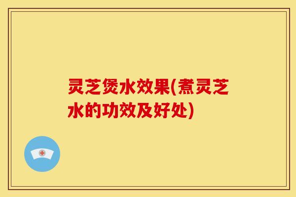 灵芝煲水效果(煮灵芝水的功效及好处)