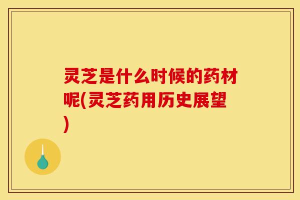 灵芝是什么时候的药材呢(灵芝药用历史展望)