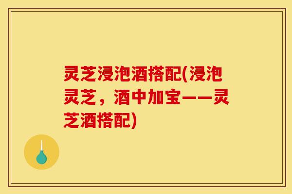 灵芝浸泡酒搭配(浸泡灵芝,酒中加宝——灵芝酒搭配)
