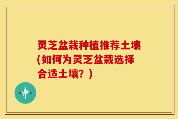 灵芝盆栽种植推荐土壤(如何为灵芝盆栽选择合适土壤?)