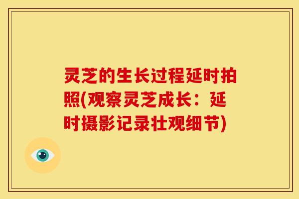 灵芝的生长过程延时拍照(观察灵芝成长:延时摄影记录壮观细节)