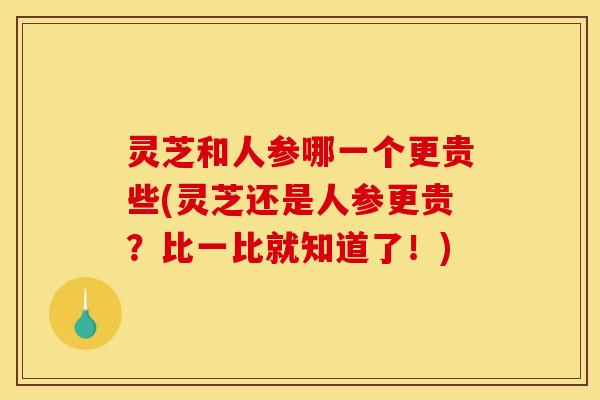 灵芝和人参哪一个更贵些(灵芝还是人参更贵？比一比就知道了！)