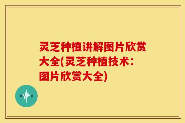 灵芝种植讲解图片欣赏大全(灵芝种植技术:图片欣赏大全)